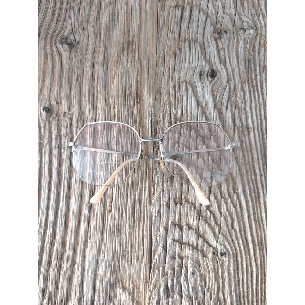 Vintage Eyeglasses Anita RS Windsor Aviator Round Gold Metal Half Rim Oversized - Picture 2 of 16